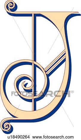 Lubna Capital D View Large Clip Art Graphic Clipart - Lubna Capital D. Fotosearch