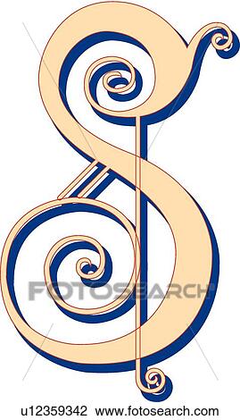 Lubna Capital S View Large Clip Art Graphic Clipart - Lubna Capital S. Fotosearch