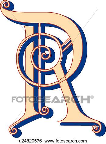 Lubna letter R View Large Clip Art Graphic Clip Art - Lubna letter R. Fotosearch