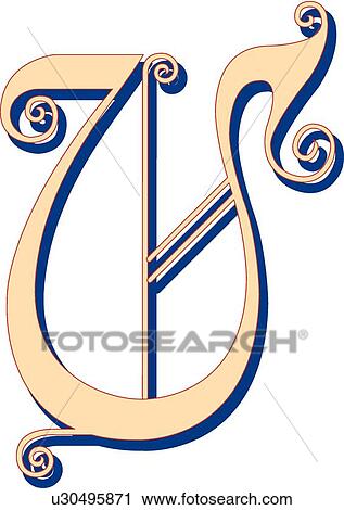 Lubna letter U View Large Clip Art Graphic Clipart - Lubna letter U. Fotosearch