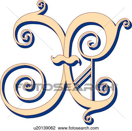 Lubna letter X View Large Clip Art Graphic Clipart - Lubna letter X. Fotosearch