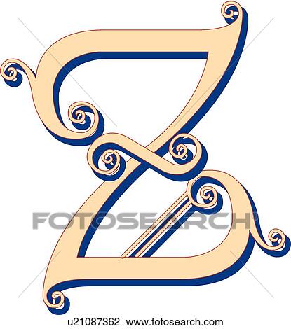 Lubna letter Z View Large Clip Art Graphic Clipart - Lubna letter Z. Fotosearch