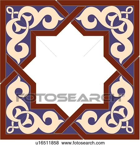Clip Art - Maroon and Blue Star Frame. Fotosearch