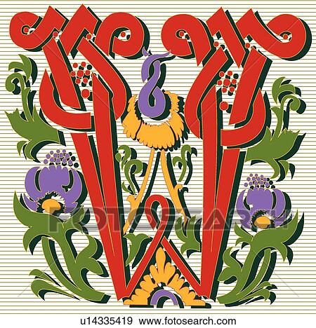 Masselle letter W View Large Clip Art Graphic Clip Art - Masselle letter W. Fotosearch