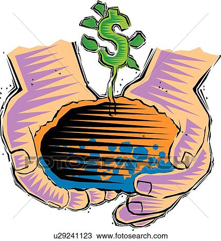 Clipart - Money tree growing . Fotosearch