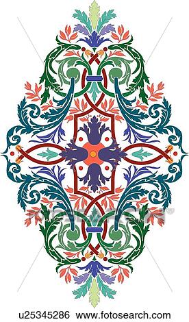 Multi-colored floral Design Ornament View Large Clip Art Graphic Clip Art - Multi-colored floral Design Ornament. Fotosearch