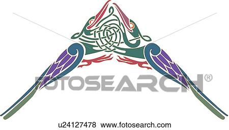 Multi-colored two bird Design Ornament View Large Clip Art Graphic Clip Art - Multi-colored two bird Design Ornament. Fotosearch