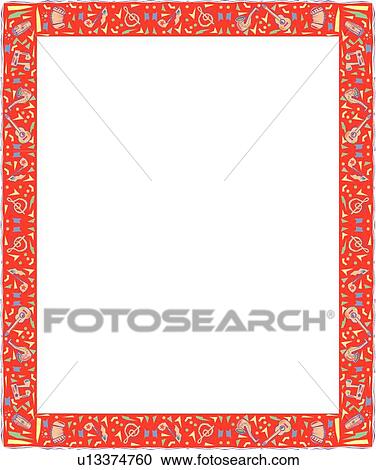 Clipart - Music instruments frame. Fotosearch