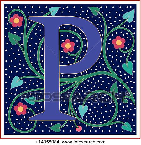 Clipart - Nabel letter P. Fotosearch