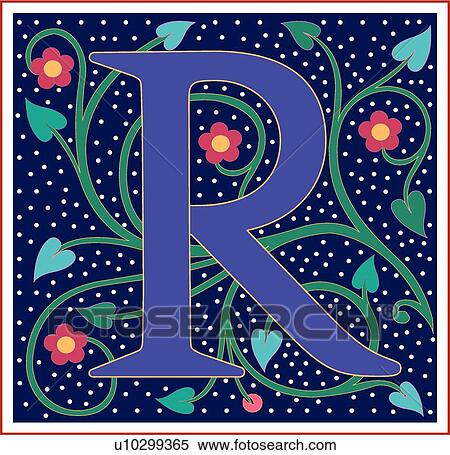 Clipart - Nabel letter R. Fotosearch
