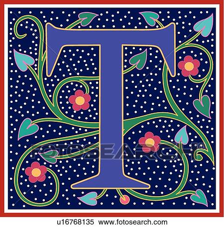 Clipart - Nabel letter T. Fotosearch