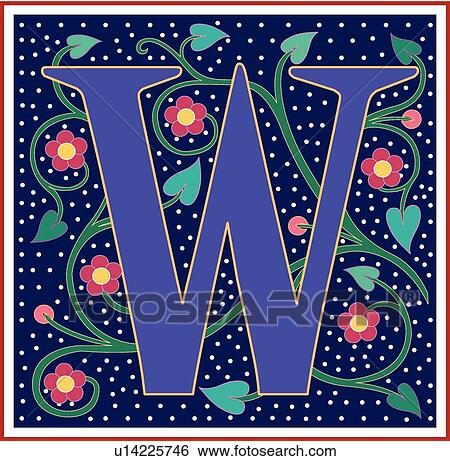 Nabel letter W View Large Clip Art Graphic Clip Art - Nabel letter W. Fotosearch