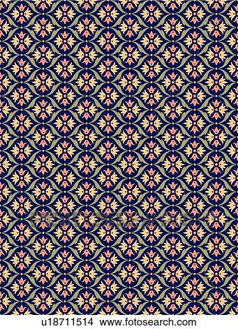 Clipart - Navy and pink floral background pattern. Fotosearch