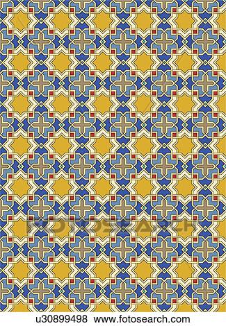 Clip Art - Navy gold red star background pattern. Fotosearch