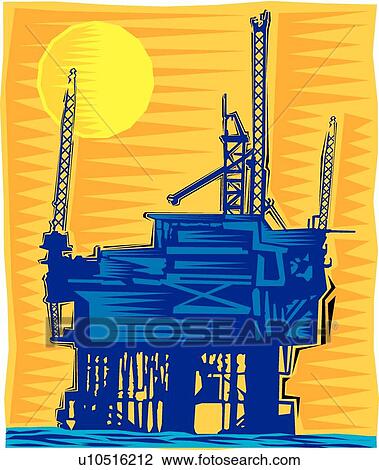 Clipart - Oil rig . Fotosearch