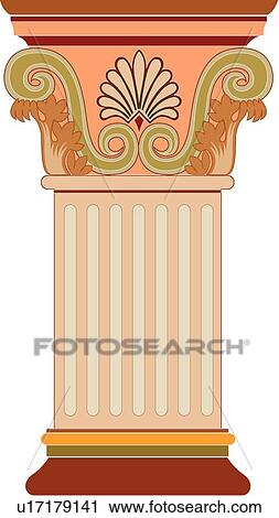 Orange and Brown Decorative Column View Large Clip Art Graphic Clipart - Orange and Brown Decorative Column. Fotosearch