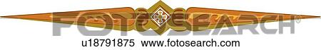 Clipart - Orange and Brown Design Ornament. Fotosearch