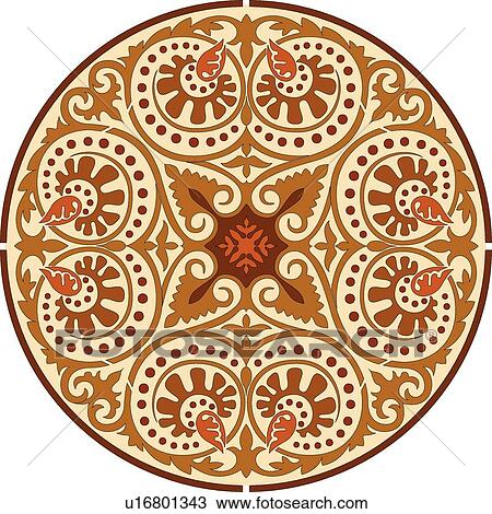 Orange and Brown Round Design Ornament View Large Clip Art Graphic Clipart - Orange and Brown Round Design Ornament. Fotosearch