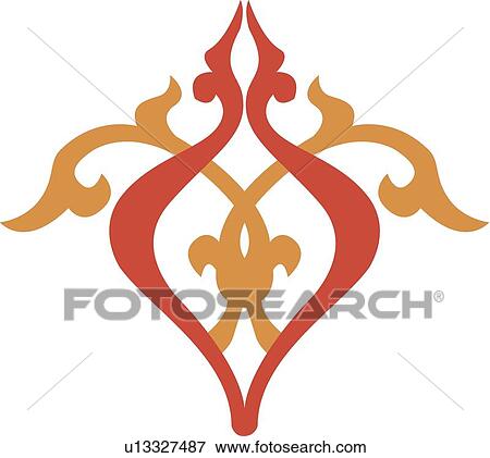 Clip Art - Orange and coral design . Fotosearch