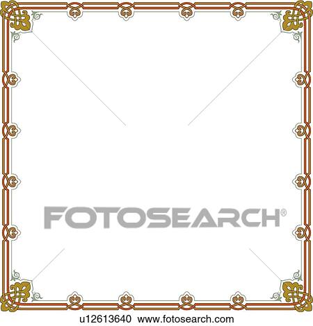 Orange and gold Border with decorative corners View Large Clip Art Graphic Clipart - Orange and gold Border with decorative corners. Fotosearch