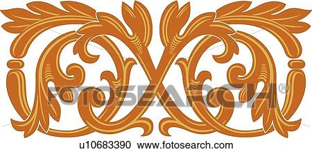 Orange and gold Design Ornament View Large Clip Art Graphic Clipart - Orange and gold Design Ornament. Fotosearch
