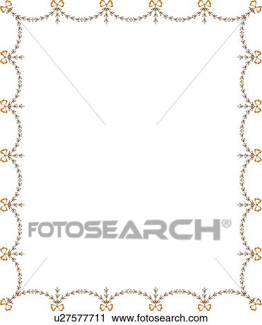 Clipart - Orange and gold swag with bows victorian Border. Fotosearch