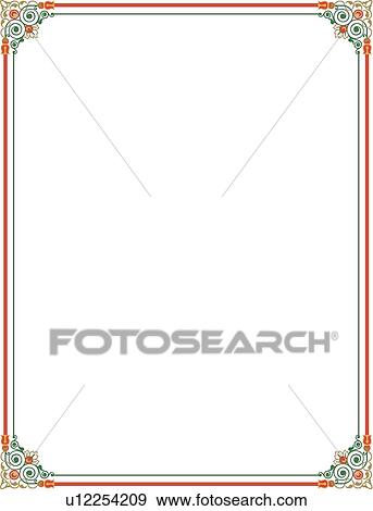 Orange and Green Border with Decorative Corners View Large Clip Art Graphic Clip Art - Orange and Green Border with Decorative Corners. Fotosearch