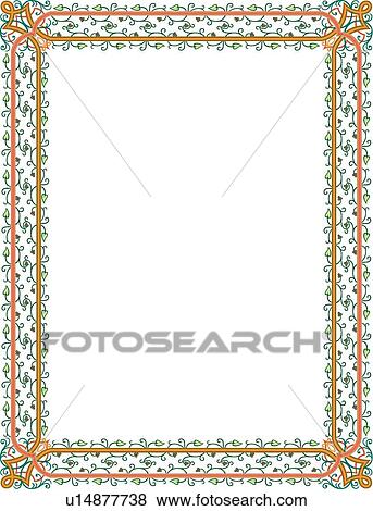 Orange and Green Delicate Border View Large Clip Art Graphic Clip Art - Orange and Green Delicate Border. Fotosearch