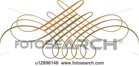 Clip Art - Orange and Green Line Embellishment. Fotosearch