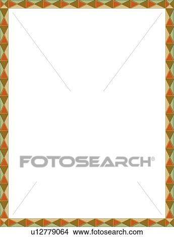 Orange and green pattern arabesque Border View Large Clip Art Graphic Clipart - Orange and green pattern arabesque Border. Fotosearch