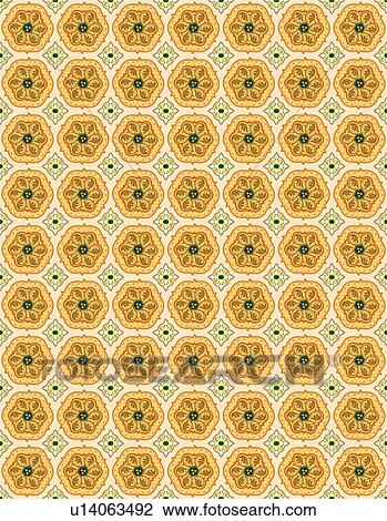 Orange and Green Vintage Background Pattern View Large Clip Art Graphic Clipart - Orange and Green Vintage Background Pattern. Fotosearch