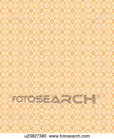 Clipart - Orange and Peach Diamond and Cross Background Pattern. Fotosearch