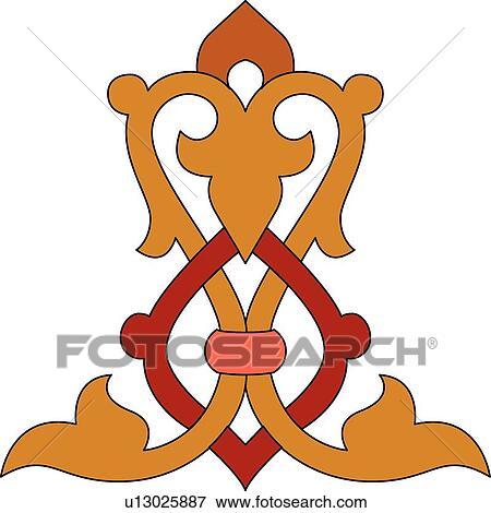 Orange and Red Arabesque Design View Large Clip Art Graphic Clip Art - Orange and Red Arabesque Design. Fotosearch