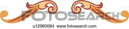 Clipart - Orange and red decorative header. Fotosearch