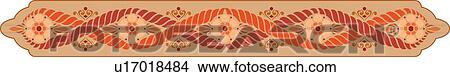 Orange and Red Floral Repeating Pattern Design Ornament View Large Clip Art Graphic Clipart - Orange and Red Floral Repeating Pattern Design Ornament. Fotosearch