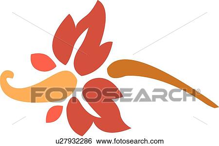 Orange and red flower illustration on brown stem View Large Clip Art Graphic Clip Art - Orange and red flower illustration on brown stem. Fotosearch