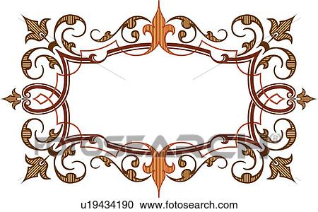 Clipart - Orange and red frame. Fotosearch