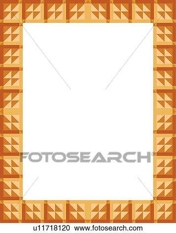 Orange and red square pattern arabesque Border View Large Clip Art Graphic Clipart - Orange and red square pattern arabesque Border. Fotosearch