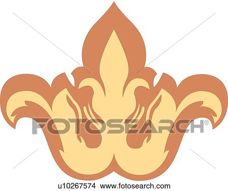Clipart - Orange and tan design . Fotosearch