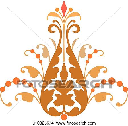 Orange and Tan Printer Ornament View Large Clip Art Graphic Clipart - Orange and Tan Printer Ornament. Fotosearch
