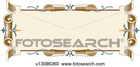 Orange, blue and brown Ribbon style Frame View Large Clip Art Graphic Clipart - Orange, blue and brown Ribbon style Frame. Fotosearch