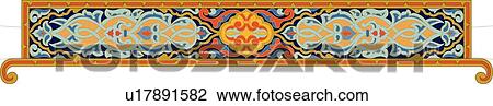 Clipart - Orange, blue and red rectangle Design Ornament. Fotosearch