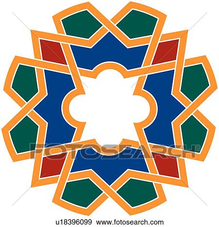Clip Art - Orange blue green red star with copy space. Fotosearch