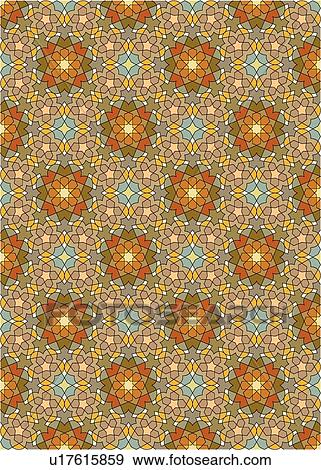 Clip Art - Orange blue star retro background pattern. Fotosearch