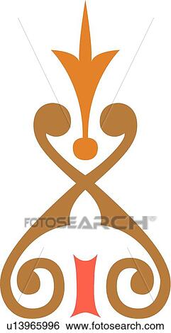 Orange brown and coral design View Large Clip Art Graphic Clip Art - Orange brown and coral design . Fotosearch