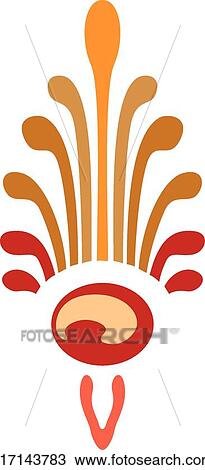Clipart - Orange brown and coral design . Fotosearch