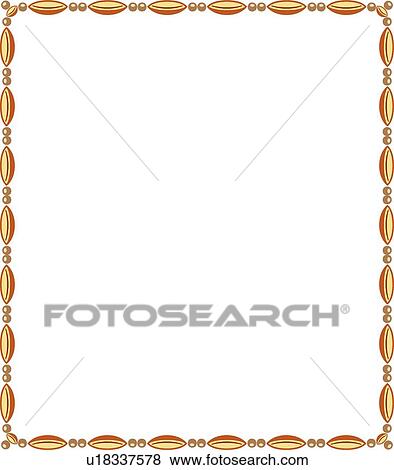 Orange, brown and gold bead arabesque Border View Large Clip Art Graphic Clip Art - Orange, brown and gold bead arabesque Border. Fotosearch