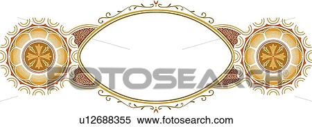 Orange, brown and red horizontal banner with oval center View Large Clip Art Graphic Clipart - Orange, brown and red horizontal banner with oval center. Fotosearch