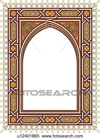 Orange, brown and yellow vertical rectangle Arabesque frame View Large Clip Art Graphic Clipart - Orange, brown and yellow vertical rectangle Arabesque frame. Fotosearch