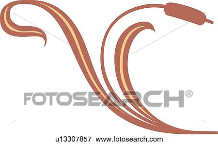 Orange cattails View Large Clip Art Graphic Clip Art - Orange cattails . Fotosearch